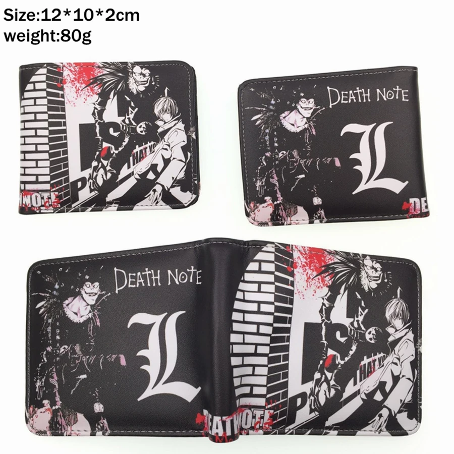 Короткий кошелек из искусственной кожи с изображением аниме Death Note L двойной