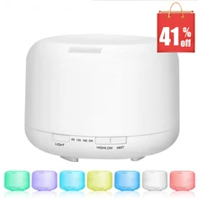 

MRF-004 Essential Oil Diffuser 7 LED 500ML Aromatherapy Ultrasonic Air Humidifier with 4 Timer Settings Color Changing Lamps