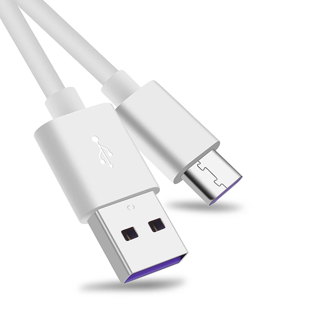 0,25/1/1,5/2 M USB C 3,1 5A type C кабель для передачи данных для huawei mate 9 10 P10 P20 Pro type-C супер быстрая линия зарядки для samsung S9 S8 - Цвет: Белый