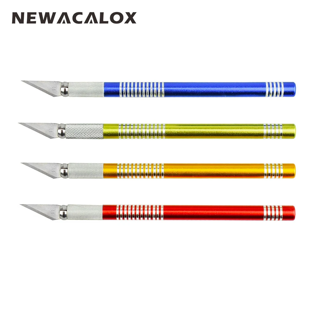 NEWACALOX 19 шт. прецизионный нож для хобби лезвия из нержавеющей стали для рукоделия DIY PCB ремонт кожаных пленок деревянная Рабочая ручка