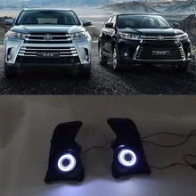 Для Toyota Highlander COB angel eyes/светодиодный DRL дневные ходовые огни/галогенные/ксенон, противотуманная фара/противотуманная фара