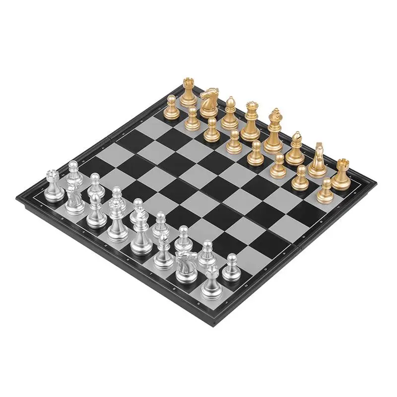 

Magnetic Chess Gold Silver Chess Game ChessBoard Mahogany Chess Set Board Game Friends Party Fun Chess Set Child Toys Party Fun
