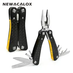 NEWACALOX Универсальный щипцы для наращивания волос с отвёртки комплект карман инструменты кемпинг Multi Tool Открытый выживания Ножи
