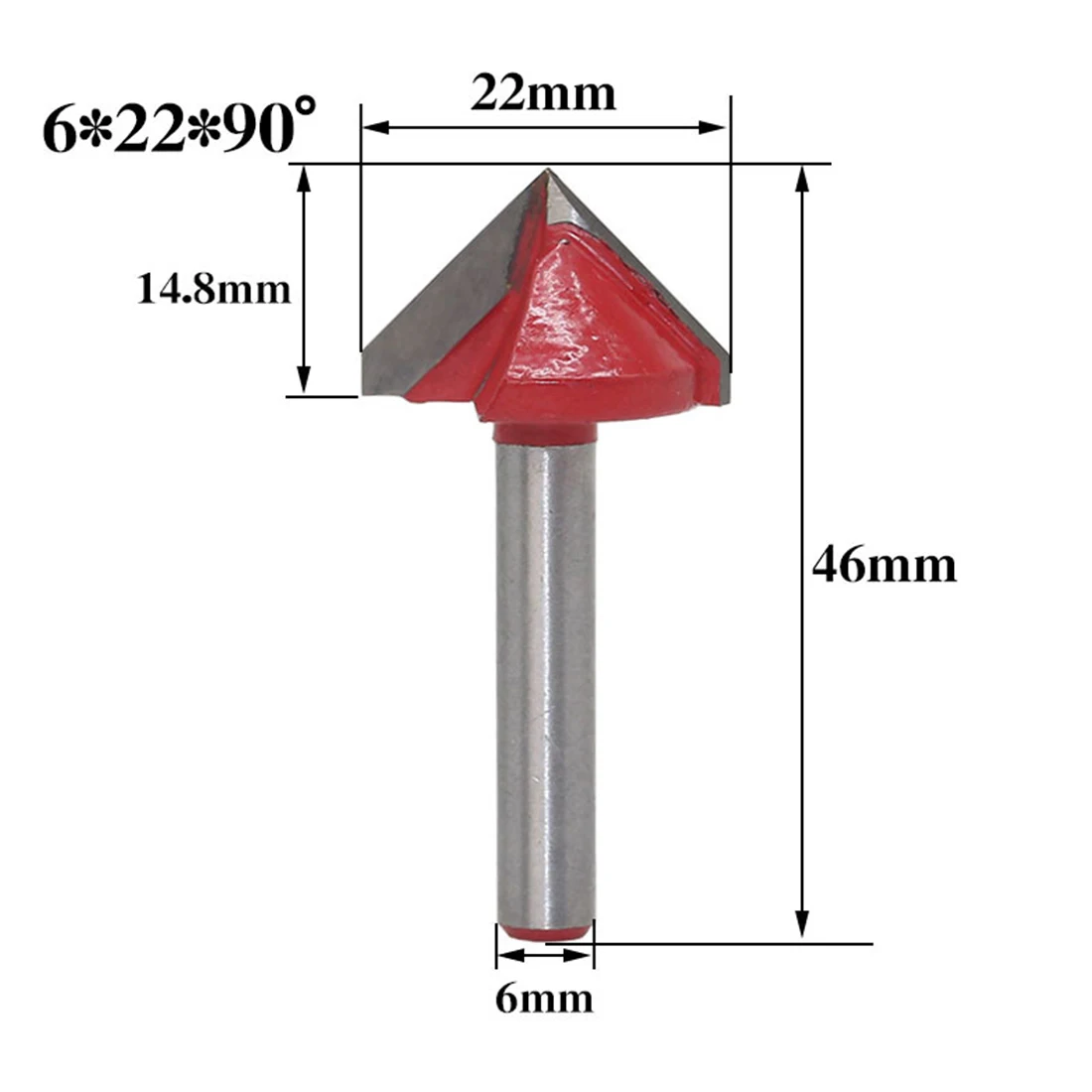 6 мм V бит ЧПУ твердосплавная Концевая фреза Вольфрамовая сталь деревообрабатывающий фреза 3D деревянная Фасонная фреза ДВП бит 60 90 120 150 градусов - Длина режущей кромки: 6mm 22mm 90mm