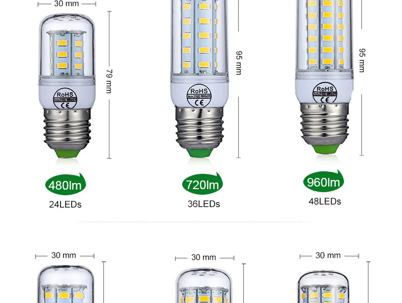 E27 светодиодный лампы E14 светодиодный светильник SMD5730 220V 230V лампы кукурузы 24 36 48 56 69 72 светодиодный s светодиодный светильник люстра светильник ing для украшения дома