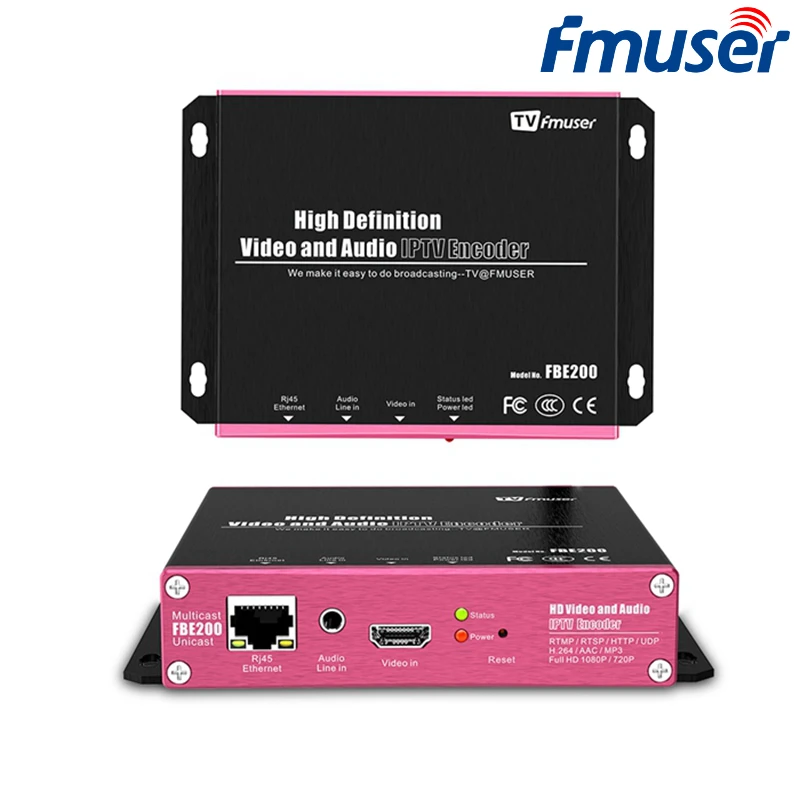 

FMUSER H.264-LAN IPTV Video Encoder RTMP HLS M3U8 1080P HD To IP Encoder For Live Streaming Broadcast Facebook Youtube Wowza