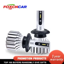 Foxcncar Hi Lo Beam H4 LED Headlight for Car 6500K Led H7 Front Bulbs H11 H15