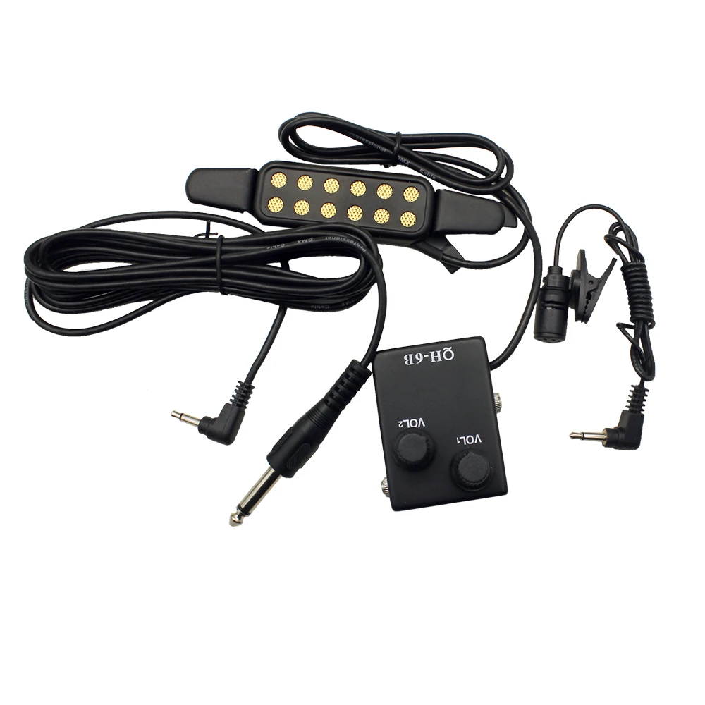 QH 6B 12 hole Sound Hole Guitar Pickup Transducer Kit with