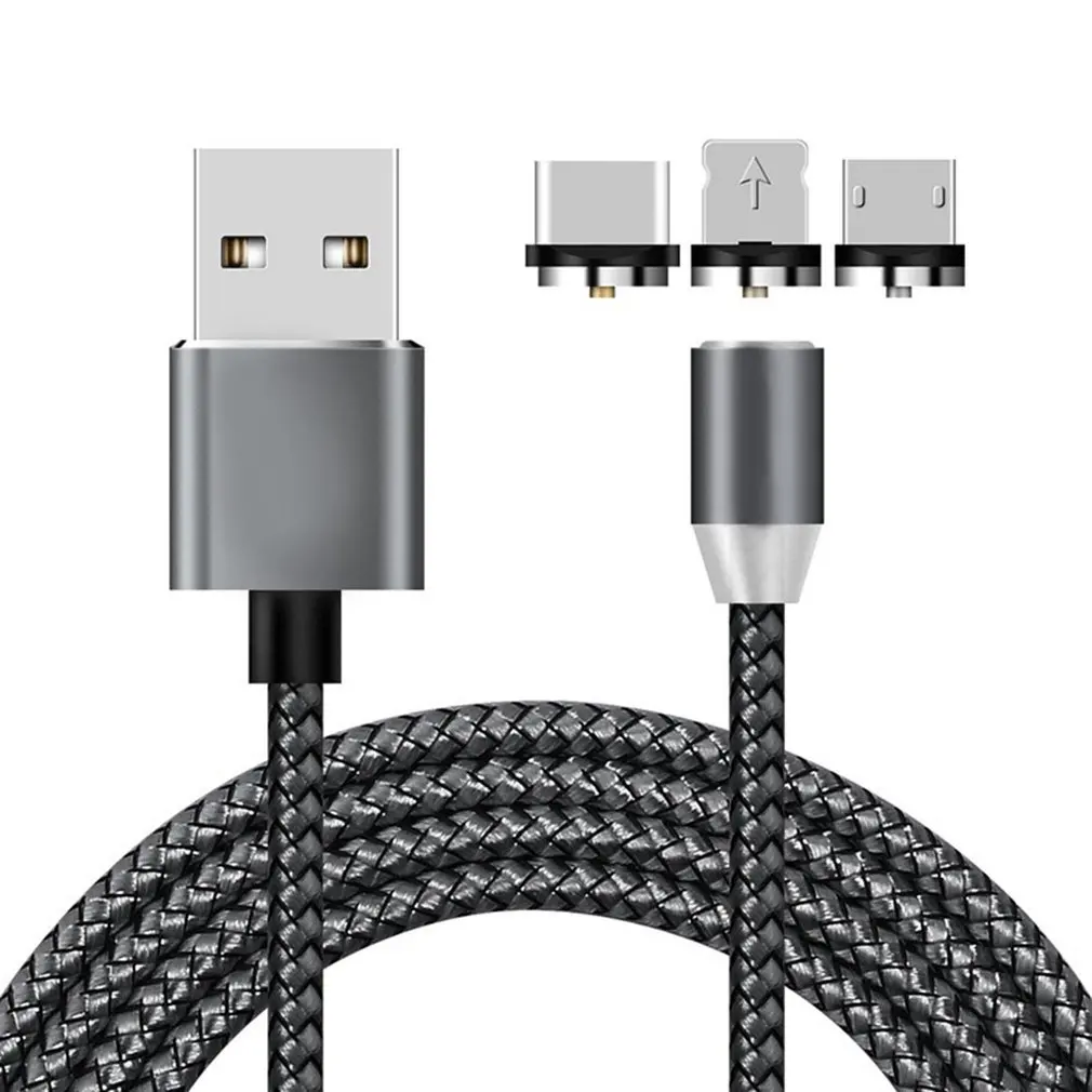 Круглый Магнитный кабель для быстрой зарядки Micro usb type-C, кабель для iPhone, samsung, Xiaomi, USB-C, магнитный кабель для зарядки телефона