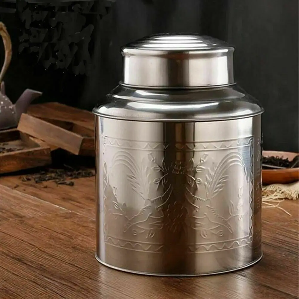 

Small Size Stainless Steel Canister Caddy Tea Container With Double Lid 300ml
