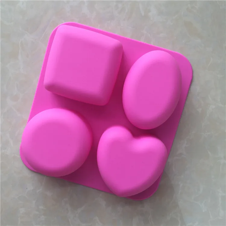 

4 with different shapes soap mold geometric shape of cold handmade soap mold Hand make silicone DIY