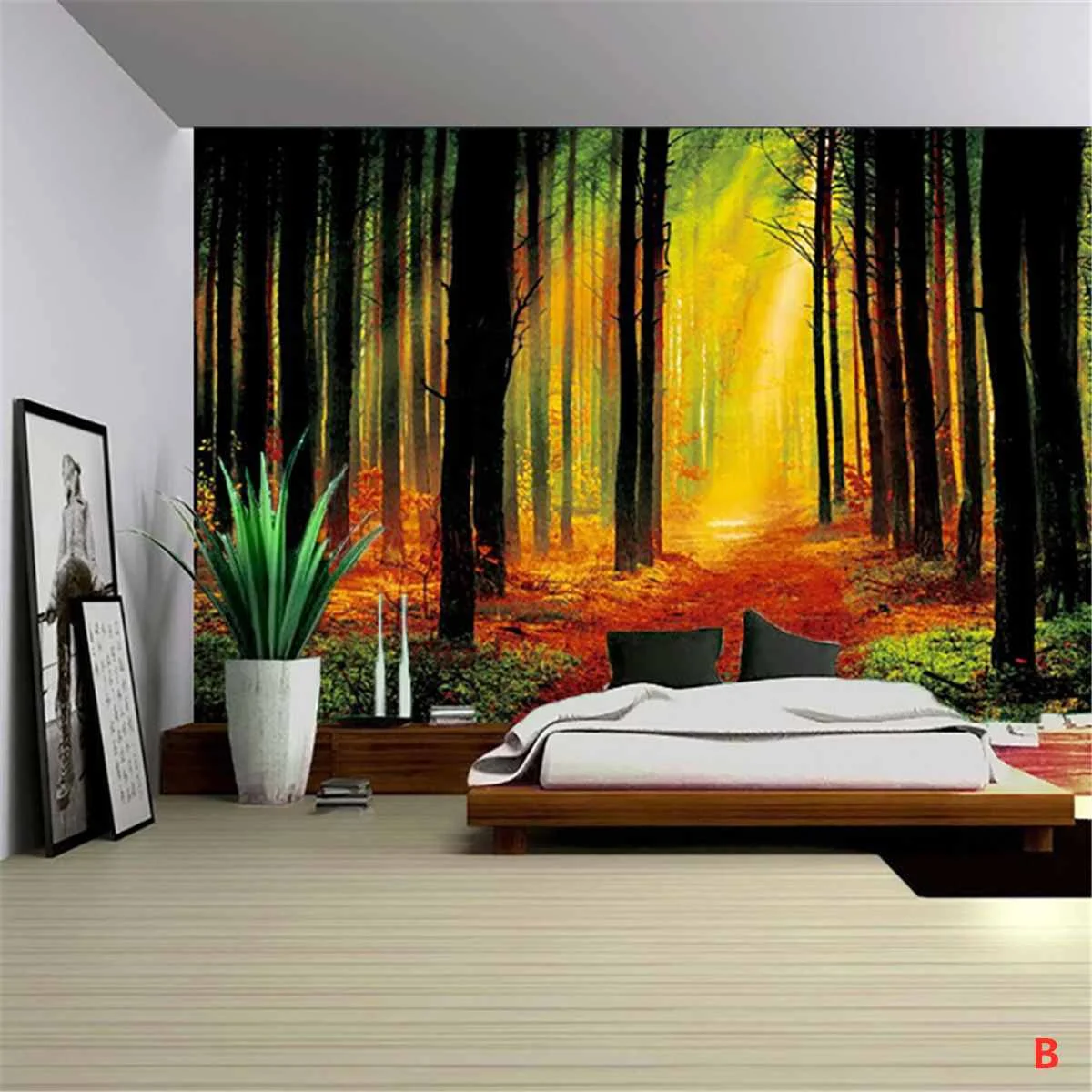 Yellow 130X150 Красивые психоделические лес гобелен на стену искусство Коврик для пола Коврик для йоги в богемском стиле настенный, для дома Спальня Гостиная - Цвет: Yellow 130X150