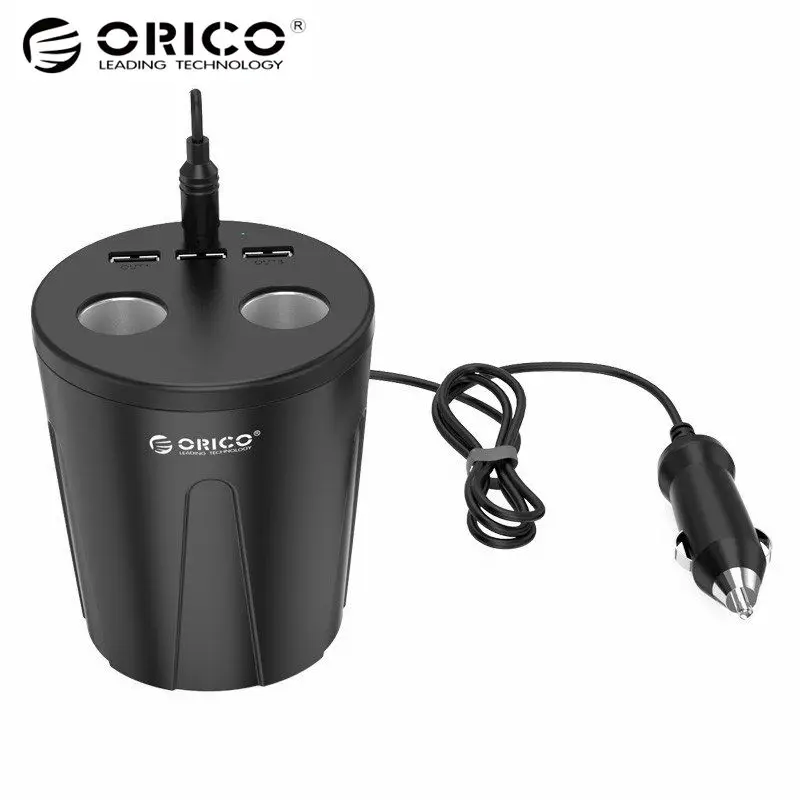 

ORICO Car Charger 3 USB DC/5V 7.2A Cup Power Socket Adapter Cigarette Lighter Splitter for Mobile Phone Chargers Tablet and More