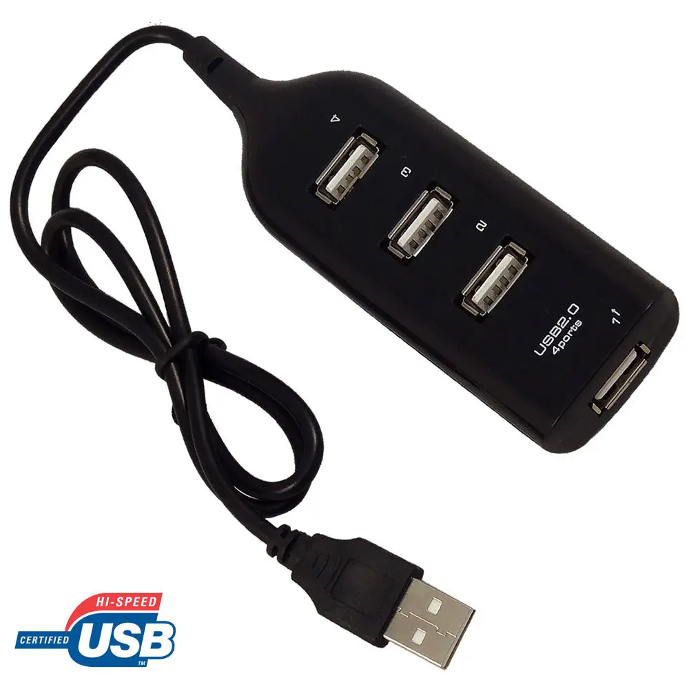 Высокая Скорость 4 Порты и разъёмы USB 2,0 Multi HUB разветвитель расширения настольных ПК ноутбук адаптер переменного тока