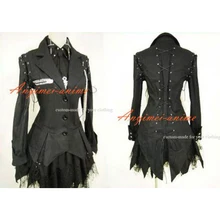 Free Shipping Gothic Lolita punk fashion black jacket coat dress cosplay costume Tailor-made