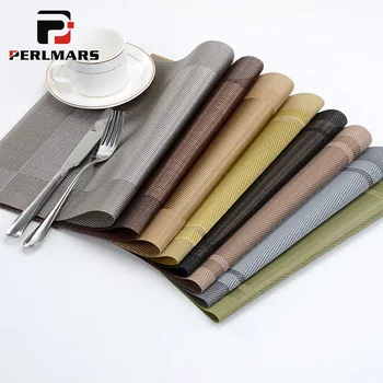 

4pcs Portable Rectangle Table Mat Steak Western Food Pad Placemat for Dining Table Plastic Placemat Drink Coasters Kitchen Stuff