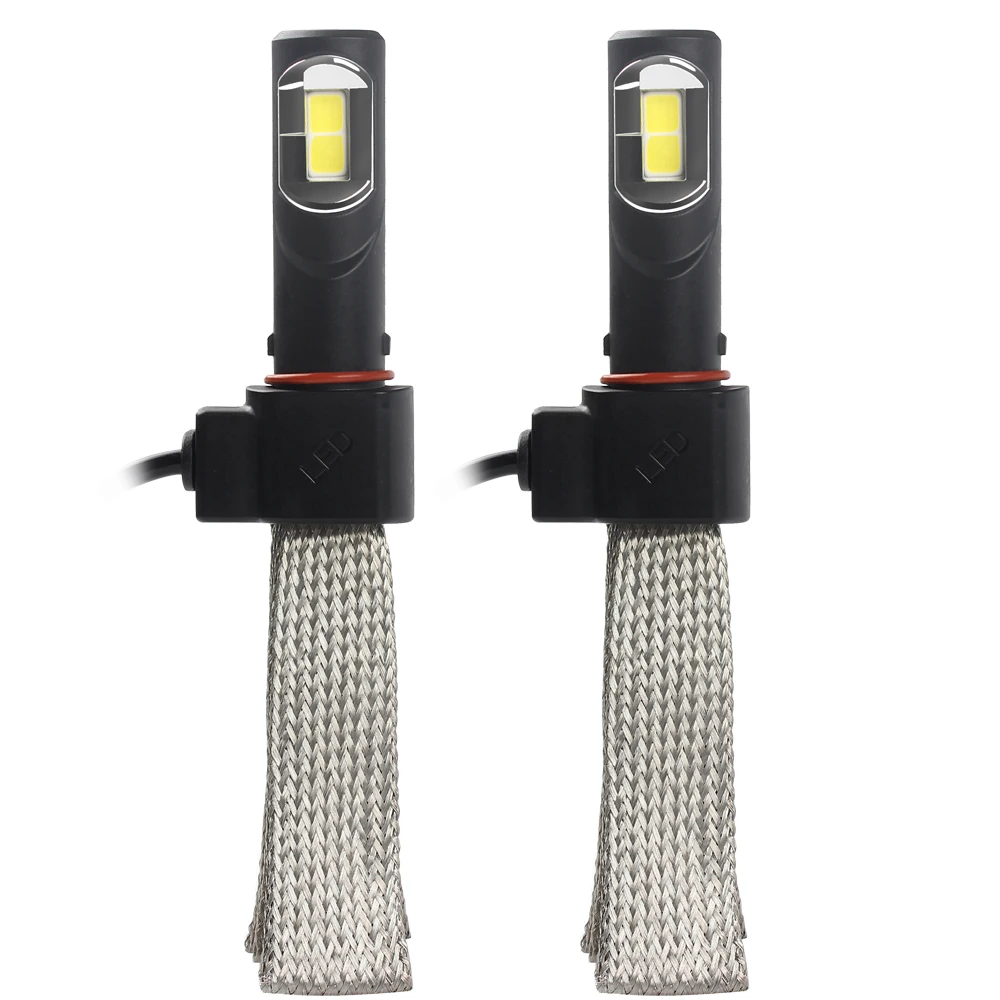 

LEEPEE 2 Pieces H4 Car LED Headlight Headlamp Aluminum Alloy Belt Heat Dissipation Car Styling 4000LM 6000K Conversion Kit