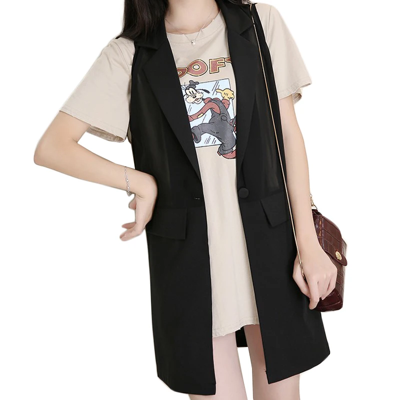 EXOTAO Chiffon Longline Waistcoat For Women Spring Summer New Fashion