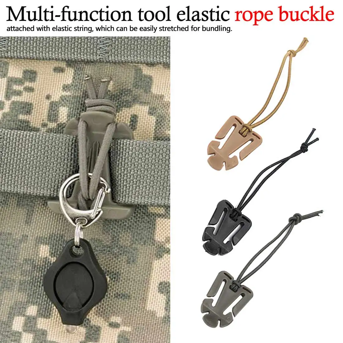 

Gear 2Pcs/lot Molle Backpack Carabiner EDC Tool Elastic Rope Webbing Buckle Winder Winder Camping Multi Tool Nylon Backpack Bag