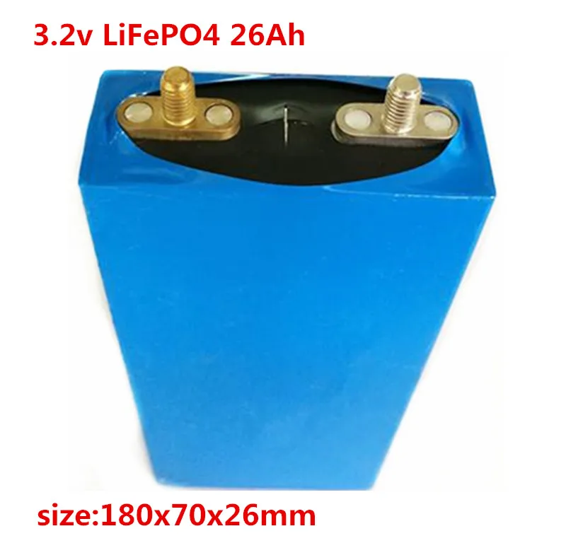 

6pcs 3.2v LiFePO4 battery 26Ah rechargeable li polymer cell for 12V 24A battery pack e-bike UPS Power convertor HID solar light