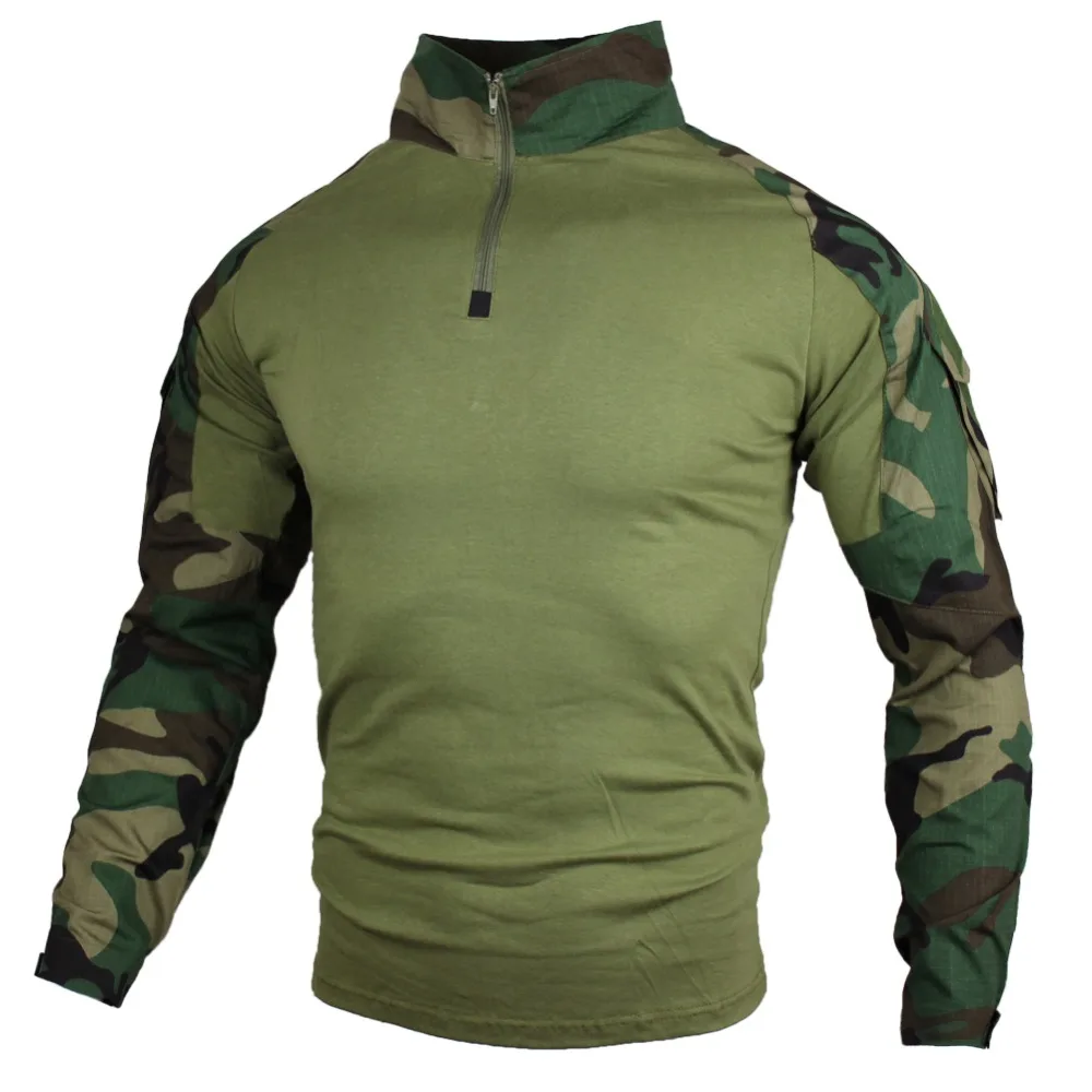 Tamanho grande S-5XL camisas militares dos homens