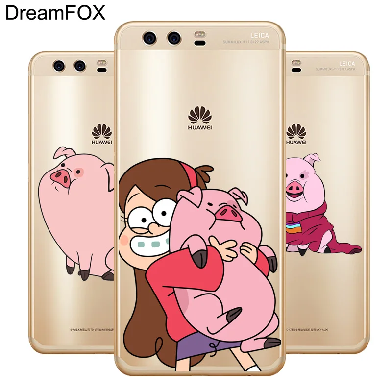 DREAMFOX L507 Cartoon Anime Pig Soft TPU Silicone Case Cover For Huawei P8 P9 P10 Lite Plus 2017 Honor 8 Pro 9 6X |