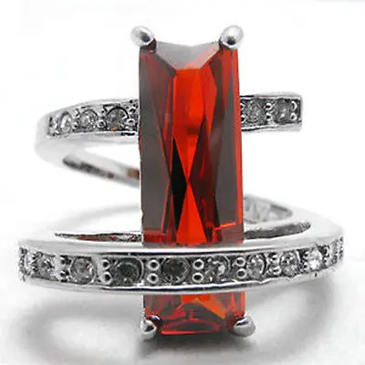 

Hot selling free shipping******** Noble BIJOUX ARGENT CRYSTAL RED RING