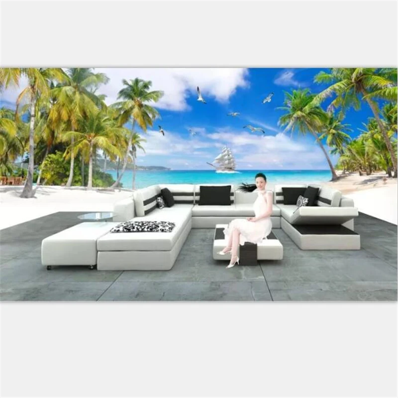 Us 8 85 41 Off Beibehang Custom 3d Wallpapers Up To 10 Meters Large Size Panorama Sea View Murals Living Room Sofa Tv Background Wall In Wallpapers