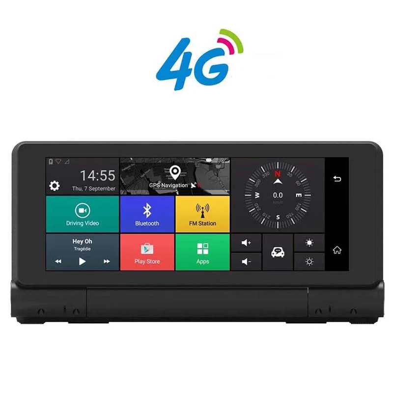 6,84 "Автомобильный видеорегистратор dvr 4G Автомобильный видеорегистратор gps камера-навигатор Android 5,0 Bluetooth HD1080P ADAS видеорегистратор камера