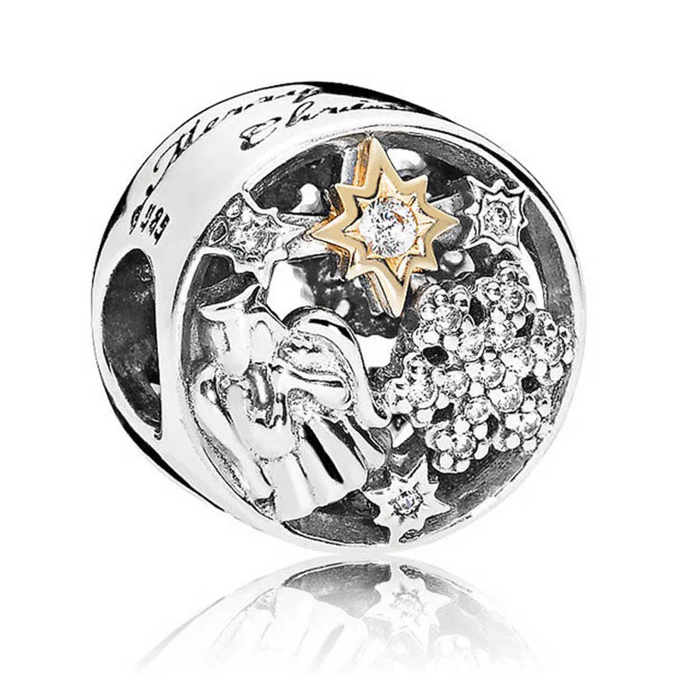 

Authentic S925 Sterling Silver DIY Jewelry Celestial Wonders Charm fit Lady Bracelet Bangle Clear CZ Girl Gift