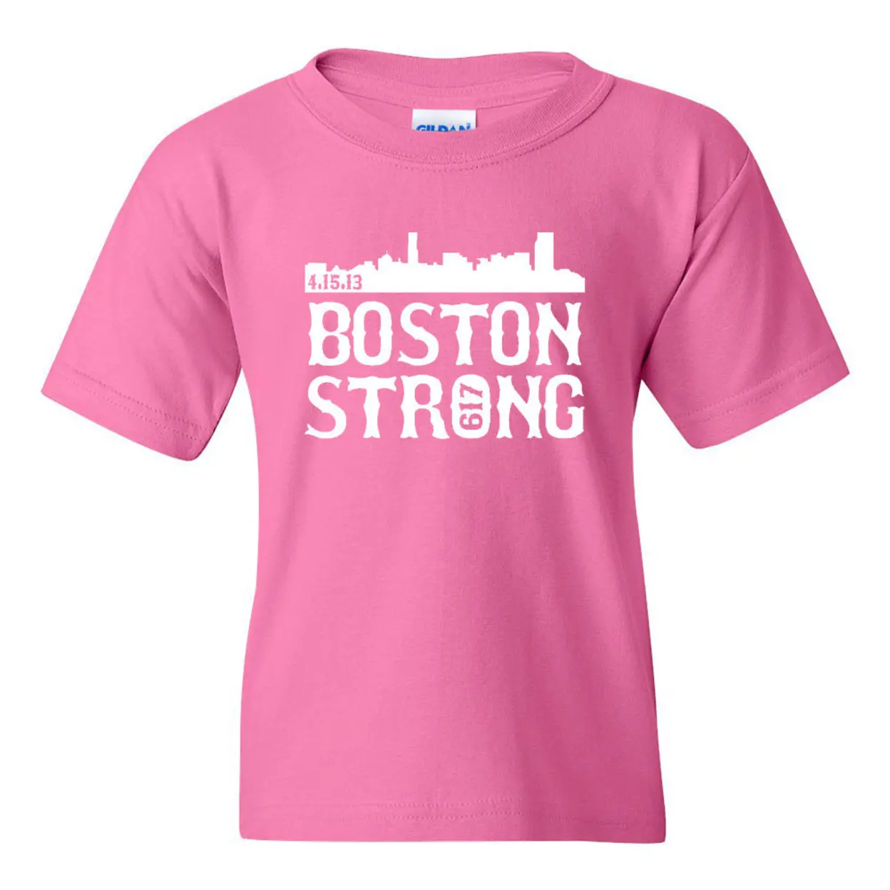 Boston Strong 617 City Skyline Novelty Youth Kids T-Shirt Tee (4)