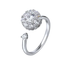 

Bettyue Brand New Hot Fashion White Gold Color Ring Adjustable Romantic Cubic Zircon Ring For Woman Jewelry Wedding Gift