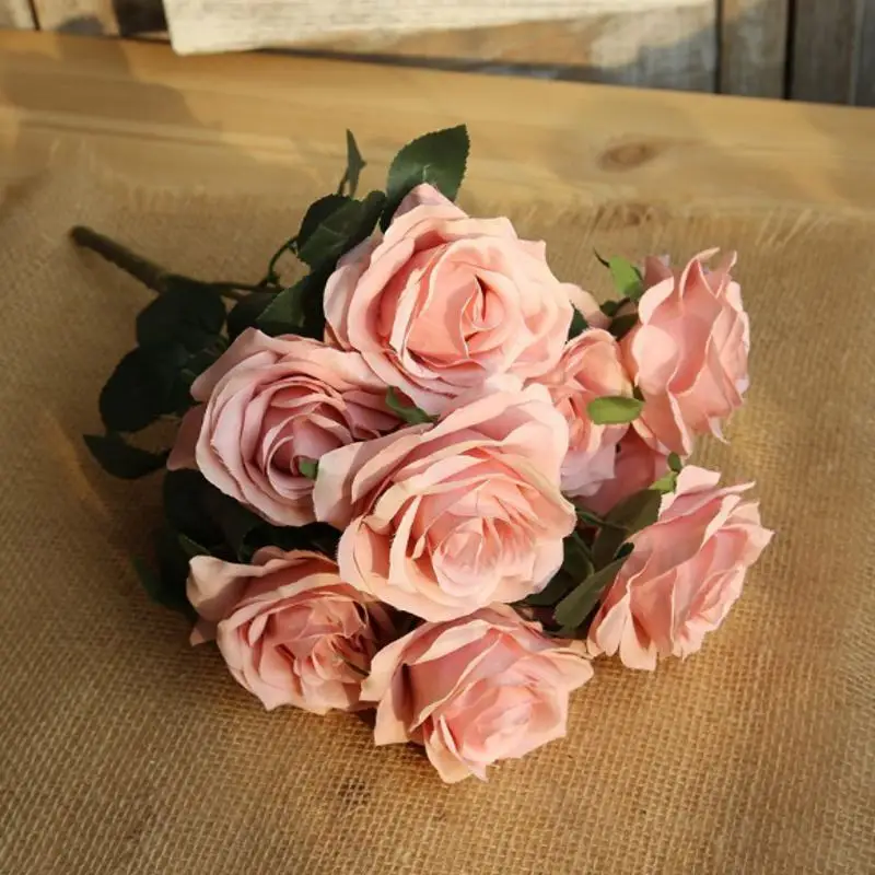 Искусственный шелк 1 букет французских роз Цветочный букет поддельные цветы организовать стол Маргаритка Свадебные цветы Декор вечерние аксессуары Флорес