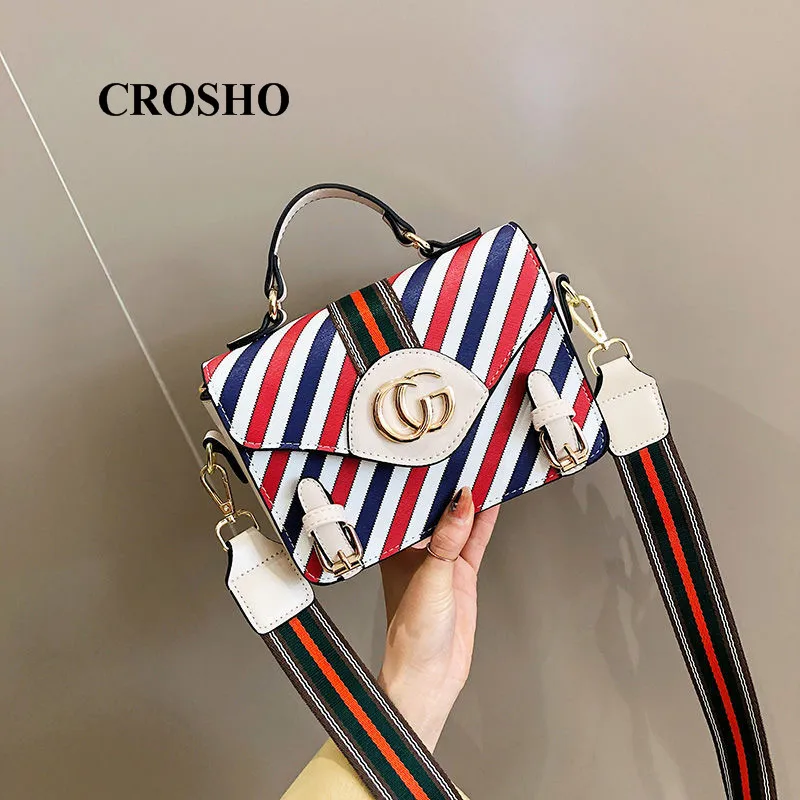

CROSHO Ins Haute Couture Shoulder Bag with Stylish Handbag Print and Contrasting Colors Messenger Bags
