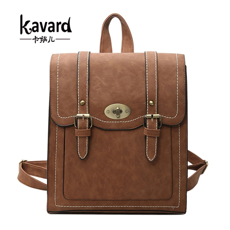 

Vintage Women Backpack High Quality Black Pu Leather Backpacks For Teenage Girls Female School Shoulder Bag Bagpack mochila 2019