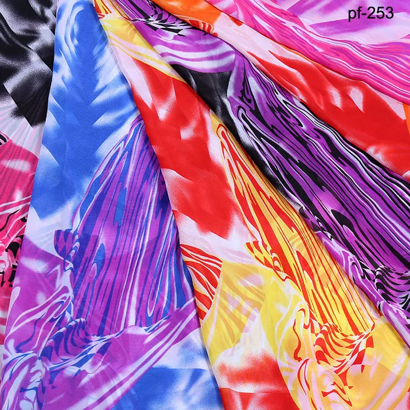 

New 75D High Quality Chiffon Printed Fabric Colorful Flower Garment Swimsuit Scarf Silk Fabric Chiffon fabric