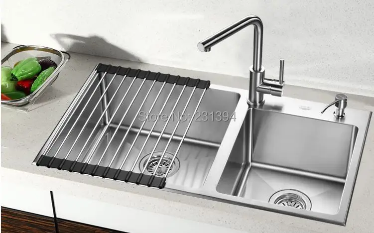 800450220mm stainless steel undermount kitchen sinks sets double bowl drawing double drainer - Double Drainer Kitchen Sink 800450220mm stainless steel undermount kitchen sinks sets double bowl drawing double drainer - Double Drainer Kitchen Sink