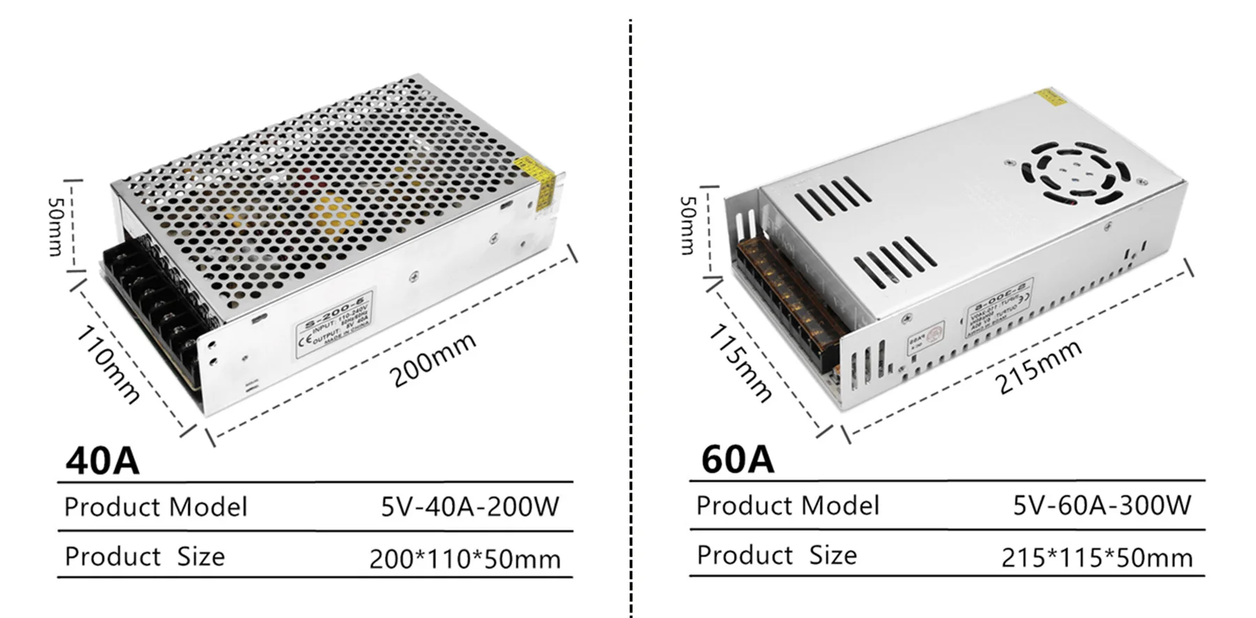 5V 5A/10A/20A/30A/40A/60A переключатель светодиодный Питание трансформаторы WS2812B WS2801 SK6812 SK9822 APA102 Светодиодные ленты
