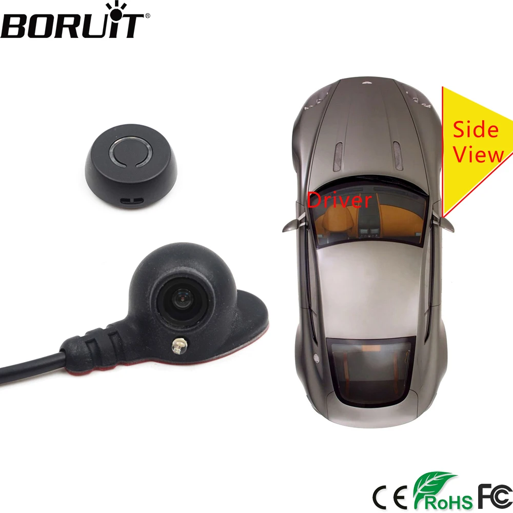 

BORUiT Car Right Blind Spot System Camera Auto Parking System Side Rear View Camera Mini Two Video Automatic Switch Control