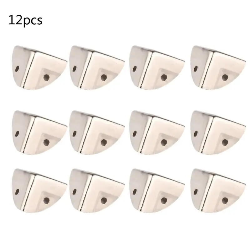 12Pcs Silver Trunk Corner Protector Furniture Case Box Corner