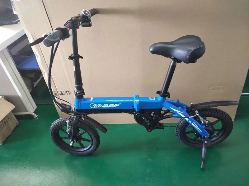 Top 14 Inch Foldingable Mini Electric Bicycle Red/White/Black/Blue V-brake Smart Ebike 8