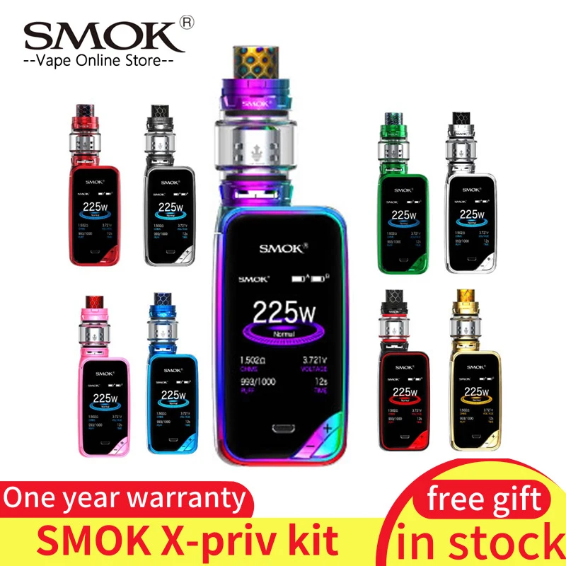 

100% Authentic SMOK X-PRIV Kit with 8ml TFV12 Prince Tank Vaporizer 225W X PRIV Mod Electronic Cigarette SMOK VAPE Kit