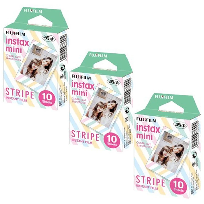 Fujifilm Instax Mini 8 пленка полосатая рамка 30 шт. фото для 300 7s 7 50s 50i 90 25 dw камера