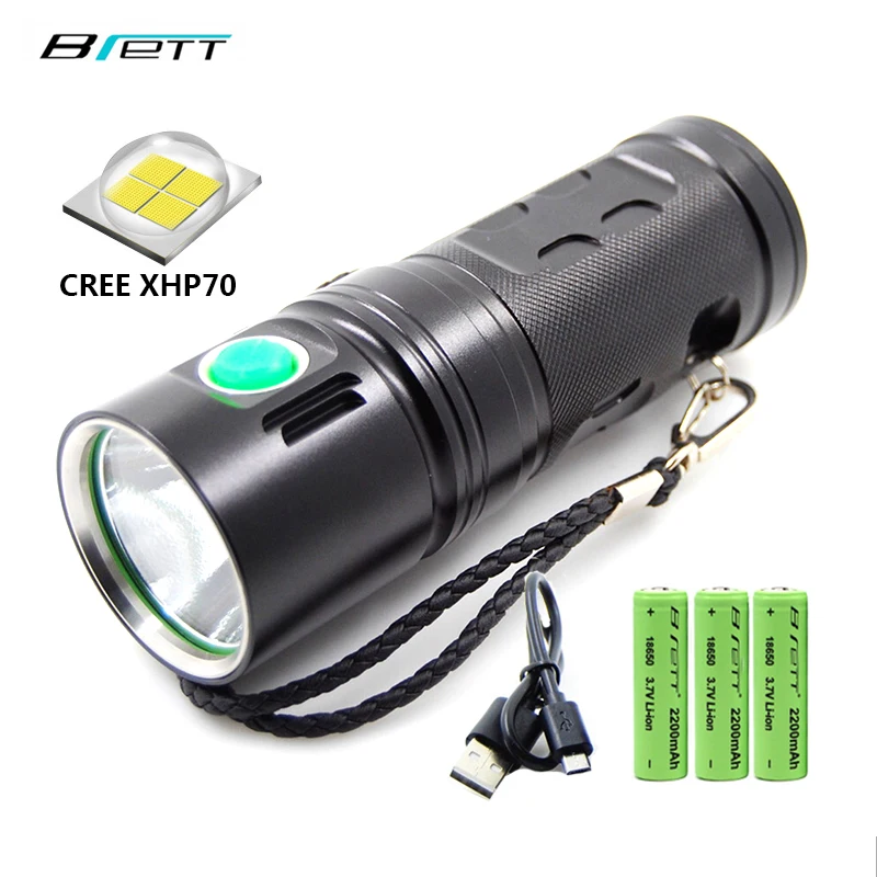 

Flashlight led cree xhp70 USB charging using 3*18650 battery Outdoor lighting Cave Camping essential led torch