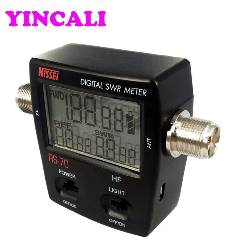 

High Quality RS-70 Digital SWR/Watt Meter HF 1.6-60MHz Power SWR Meter For Two-way Radio Testing Function Fwd/Rev Power,SWR