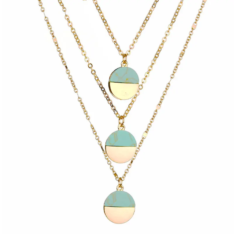 JShine Новое модное ожерелье для женщин массивное многослойное ожерелье из камней правильной геометрической формы подарок для женщин треугольный слой ed чокер