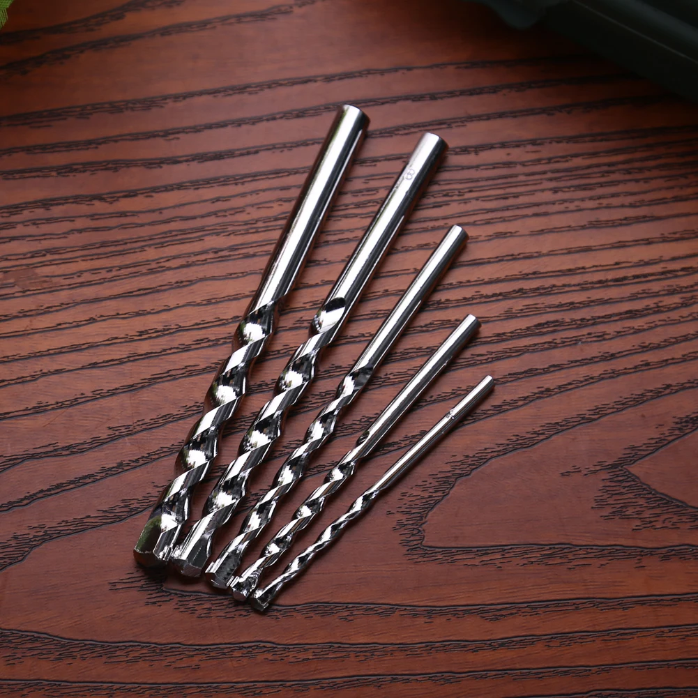  5 Pieces Masonry Drill Bits Set 4/5/6/8/10 mm for Concrete with Tungsten Carbide Tip Power Tool Acc