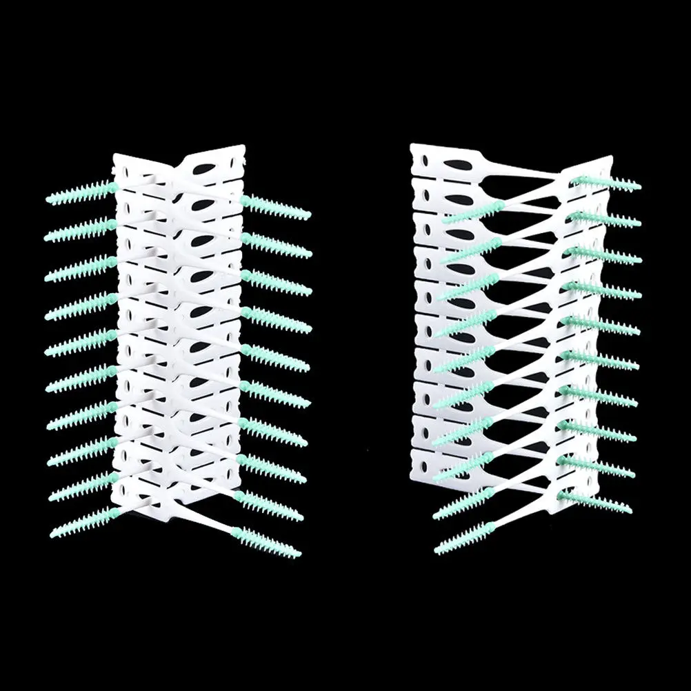 40 шт./упак. Мягкая Силиконовая зубная нить для чистки межзубных пространств, одноразовые палка для размещения между прутьями зуб Палочки s мулине зуб Палочки Уход за полостью рта кисть