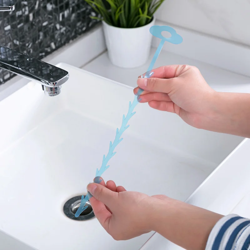 Meyjig 5 Pcs lot PP Material Floor Drain Hair Cleaner Toilet Pass Sewer Cleaning Rod Kitchen Pipe Tool Dredger7