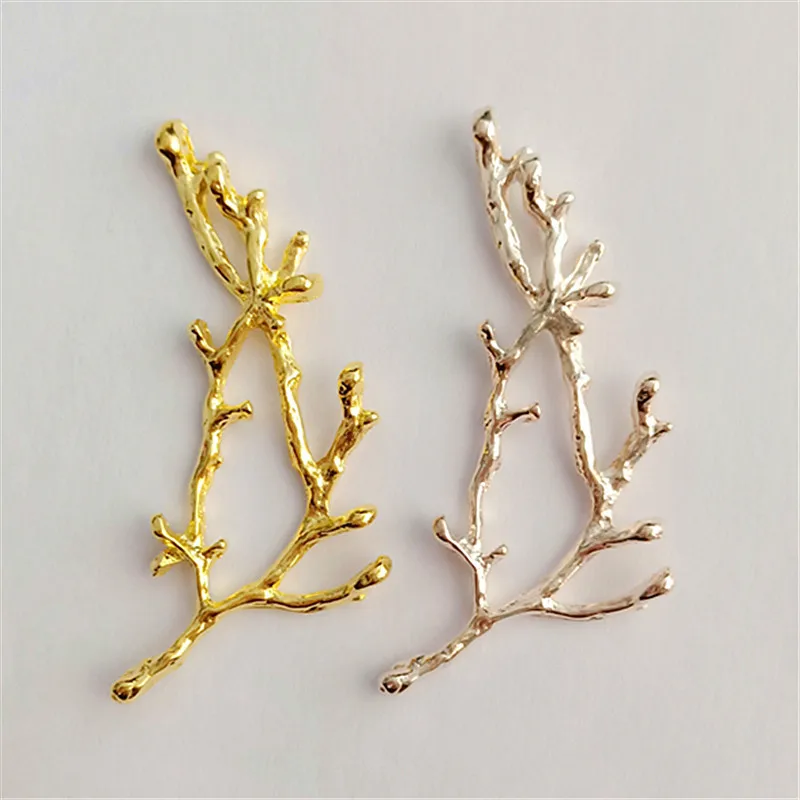 

30 PCS 2.4*6.2cm Fashion Metal Alloy Gold/KC Gold Color Branch Connectors For DIY Jewelry Making